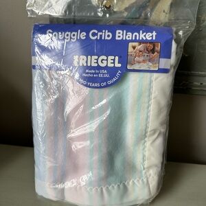Riegel snuggle crib blanket made in USA pastels silky edge vintage